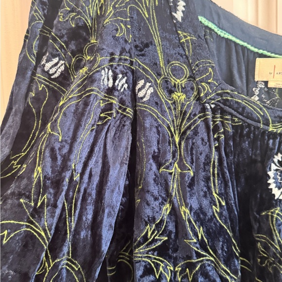 Anthropologie Blue and Light Green Detail Top - Picture 5 of 8